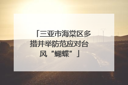 三亚市海棠区多措并举防范应对台风“蝴蝶”